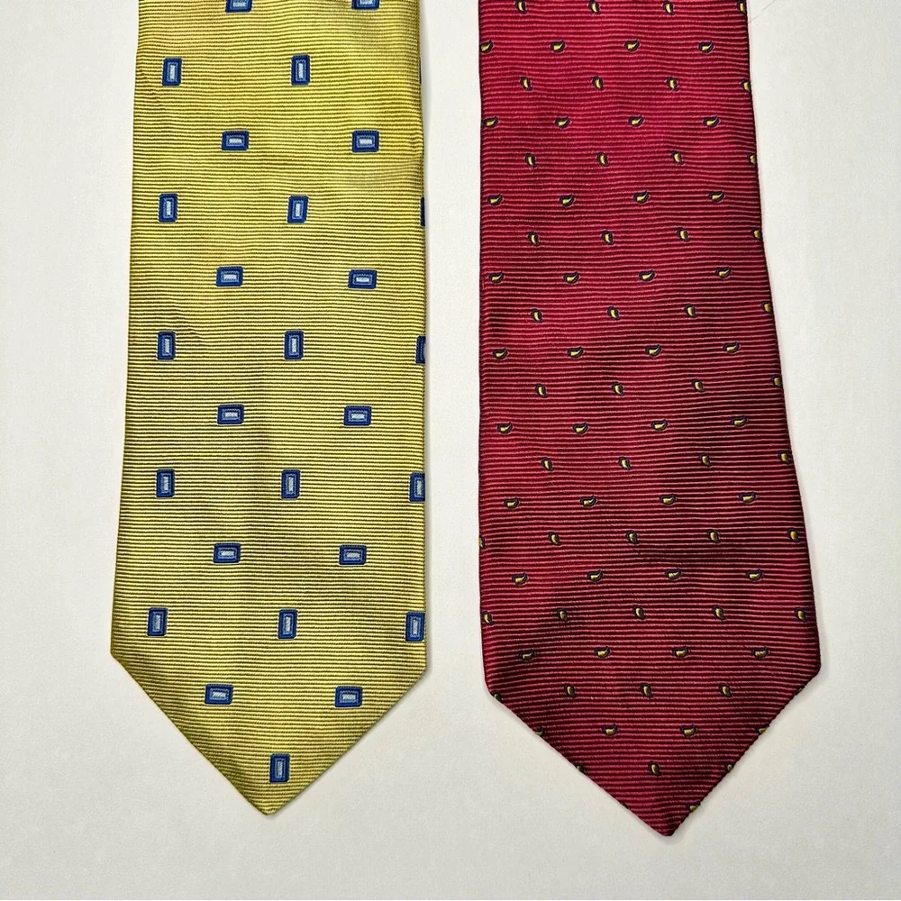 Brooks Brothers Makers Silk Classic Tie, Lot of 4–Vintage, Red, Blue Stripe